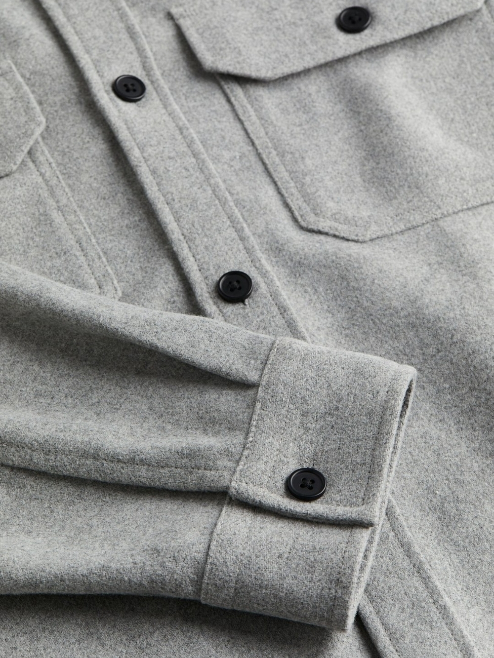 H&M Grey Button-Front Lightweight Shacket - Picture 3 of 6